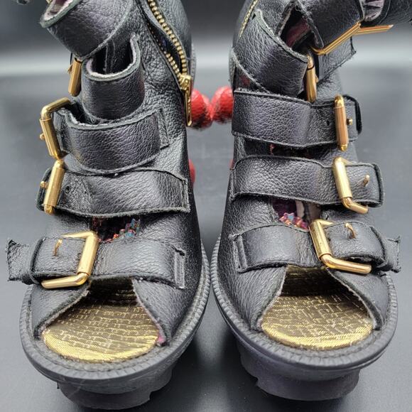 Irregular Choice Black Leather Godzilla Heel Platform Shoes Size 39 EU / 8 US - Picture 11 of 11